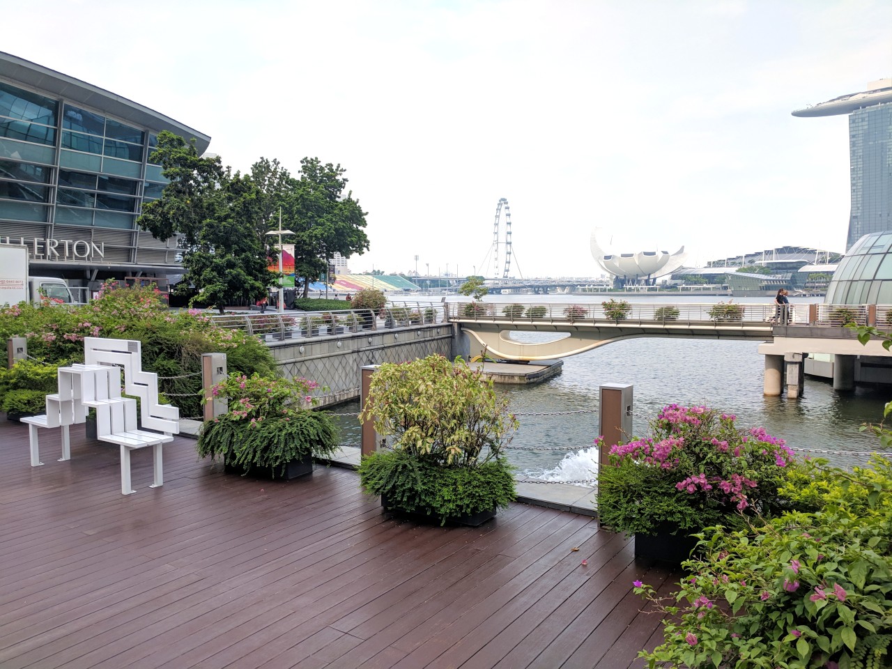 The Singapore flyer in the background
