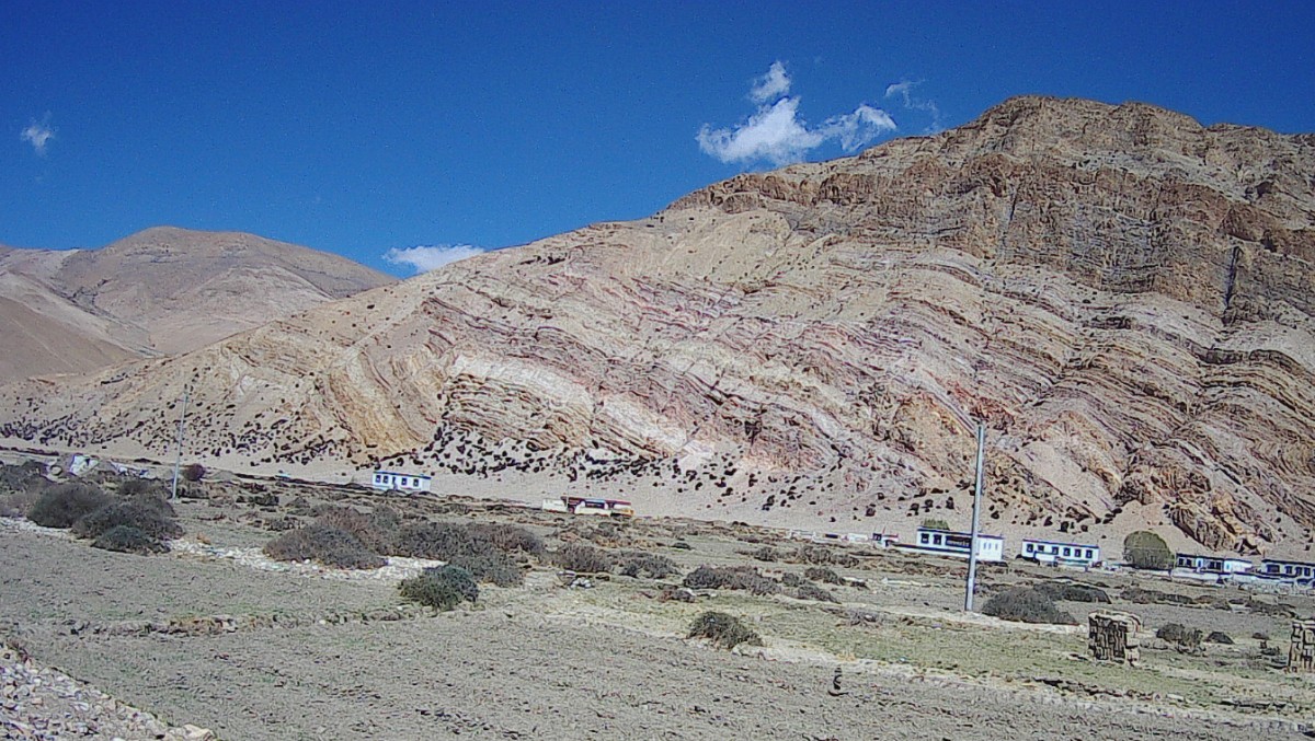 Interesting geologic layering.