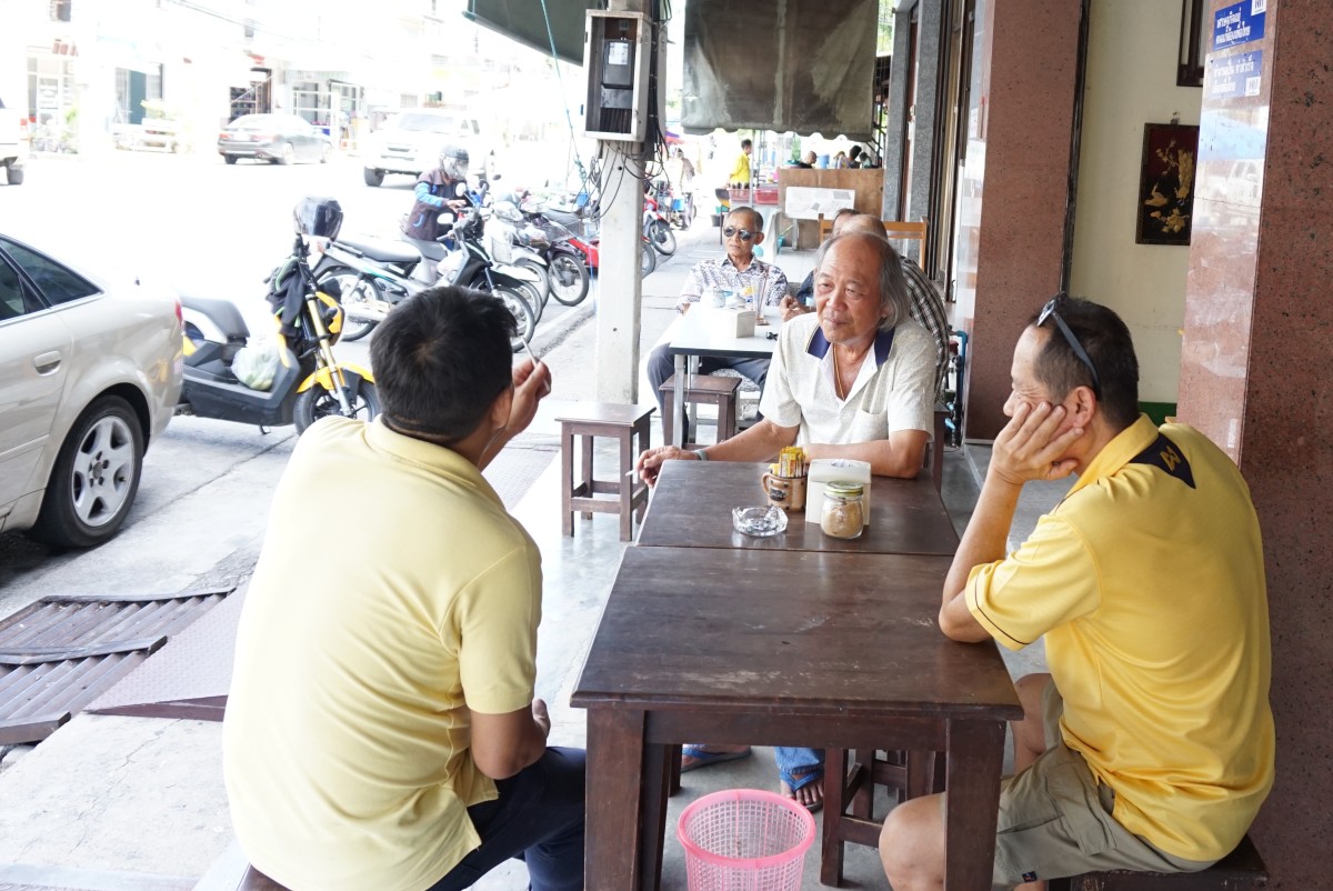Locals having a morning coffee.