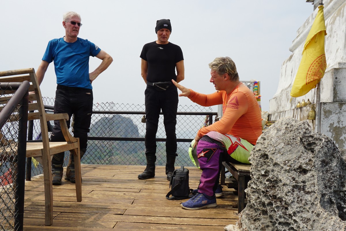 At the top of the Wat. Exhausted after the steep climb in 38C heat.