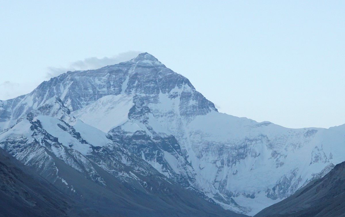 Mount Everest just before sunrise.