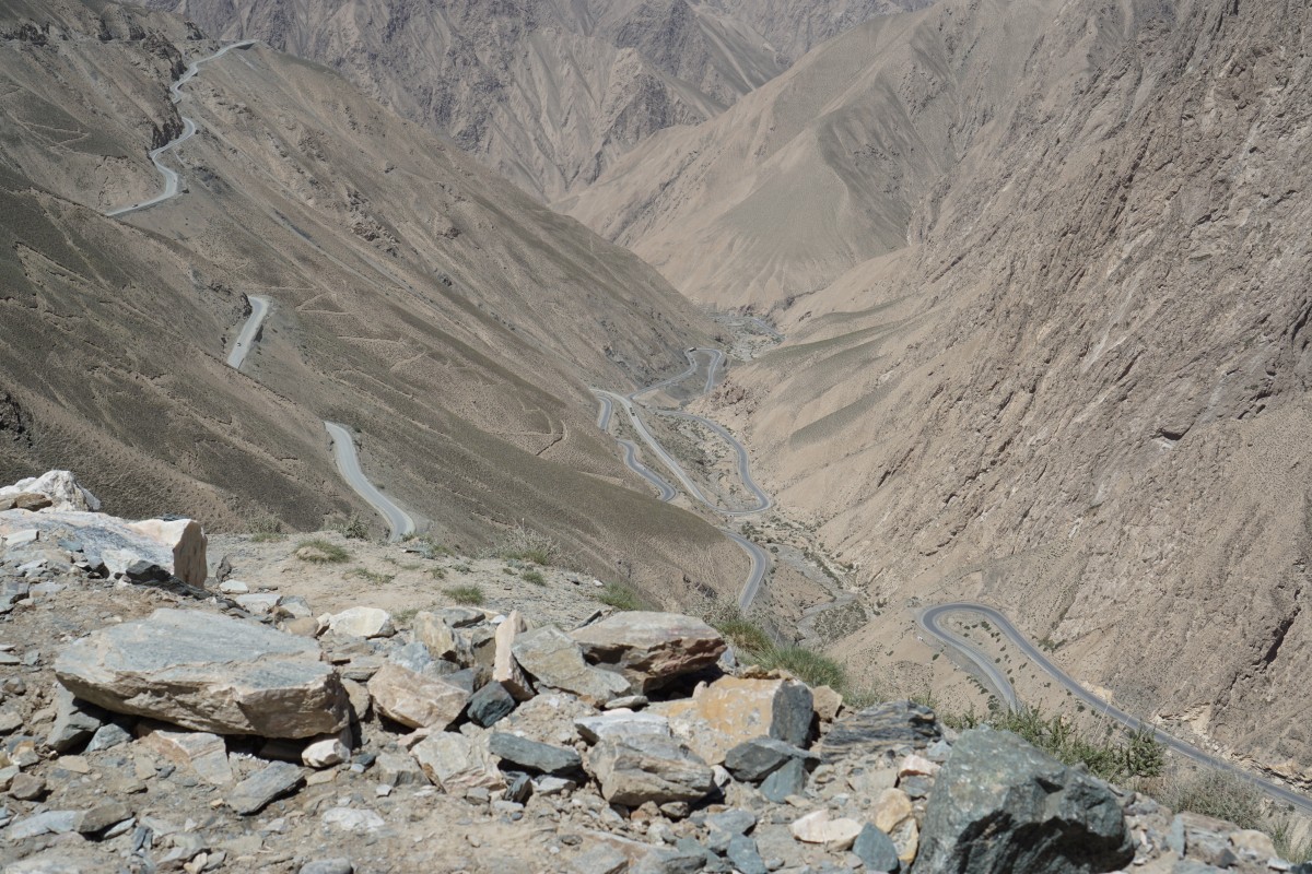 The road leading up to the pass. It was in a bad state of repair.