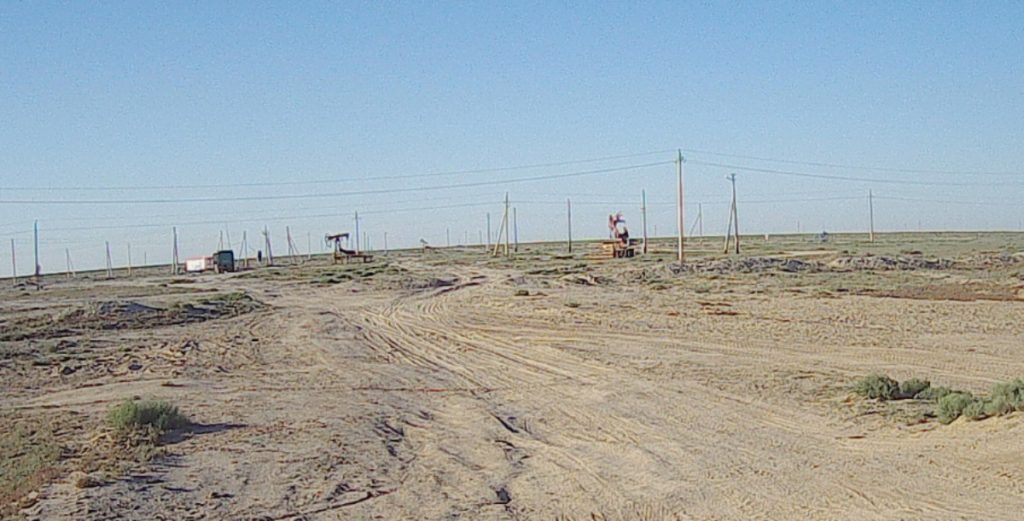 "Donkey head" oil pumps. Must be oil under ground.