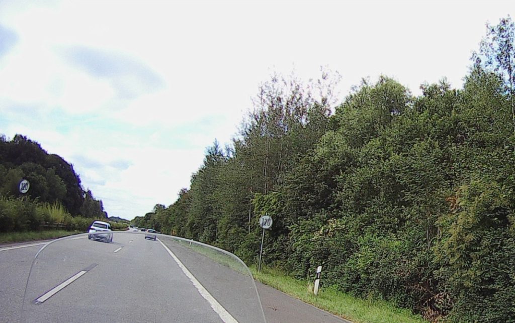 For short stretches the speed was reduced to 120 km/h!