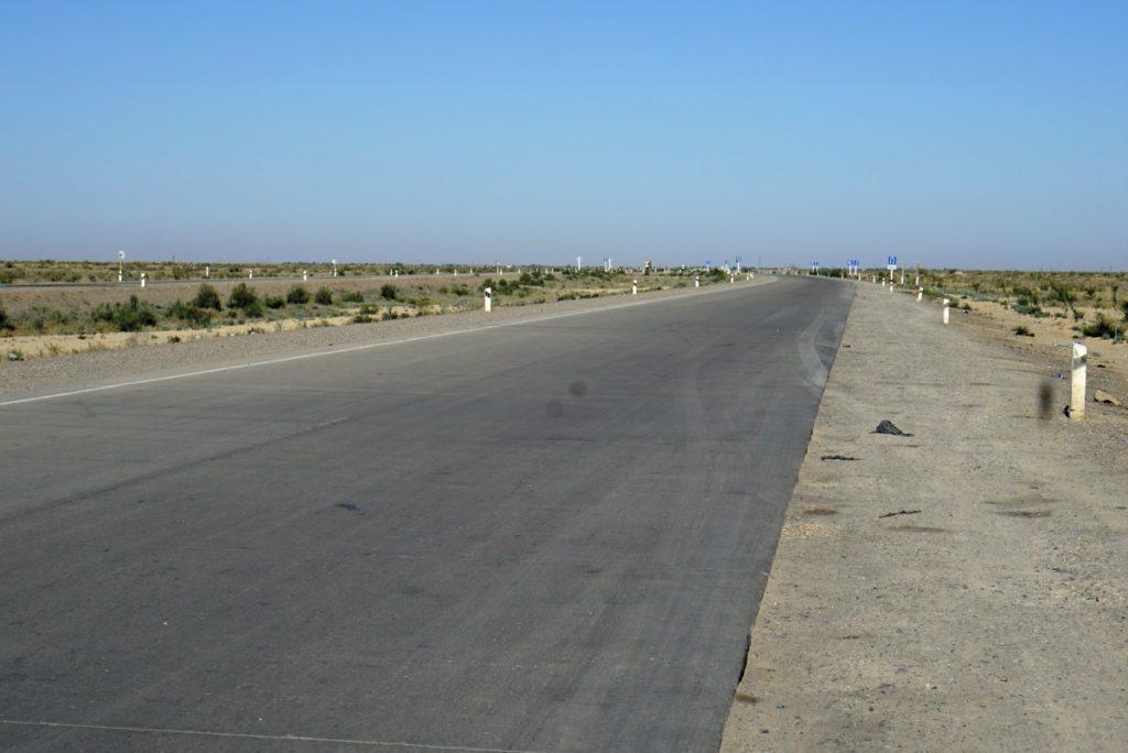 New highway in the desert landscape.