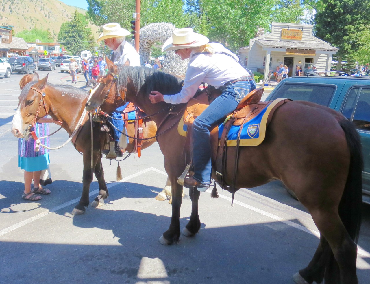 Riding police keeps the order in town and attracts attention from visitors.